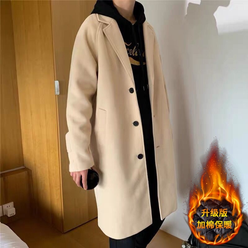 LAPPSTER Männer Koreanische Mode Winterjacke Mäntel 2021 Wollmantel Herren Übergroße Harajuku Mantel Männliche Japanische Streetwear Jacken