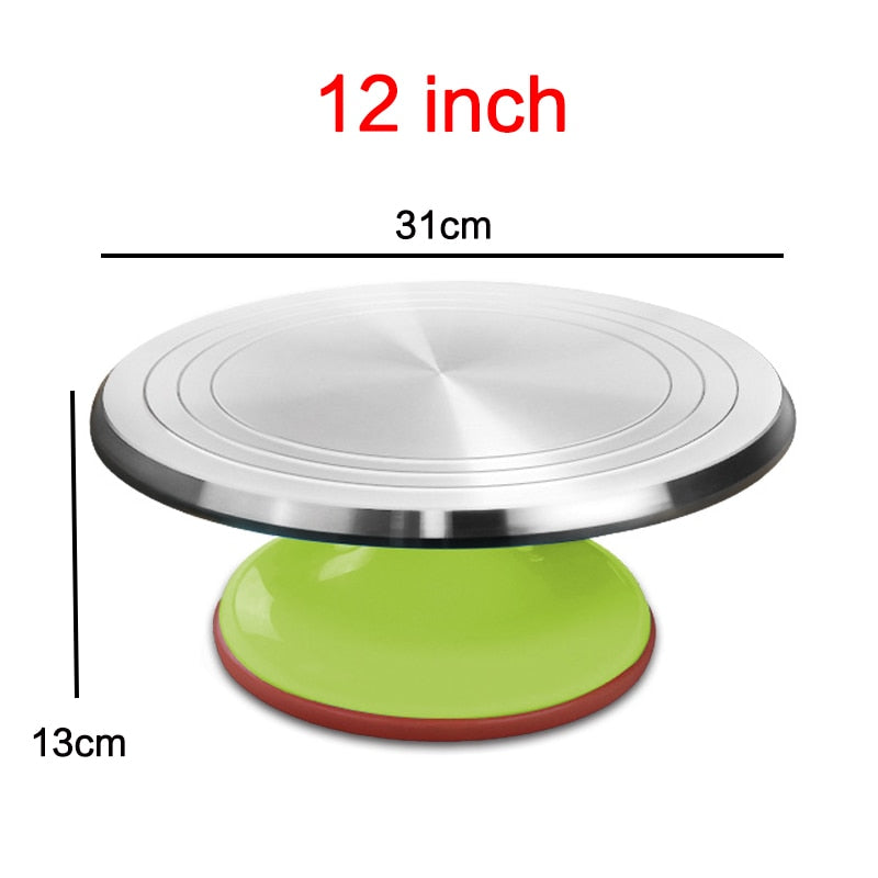 8-12 Inch High-quality Cake Turntable Platform Aluminum Alloy Rotating Baking Stand Decorating Tools Mould Scale Maker Dessert