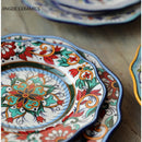 Plato de cerámica pintado a mano estilo bohemio, 1 Uds., vajilla de flores delicadas, bistec occidental, ensalada, postre, pastel, Sushi, plato decorativo