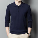 6% Wolle 2022 Hochwertige Designer Neue Modemarke Einfarbig Beiläufiges Japanisches Poloshirt Männer Langarmshirts Herrenbekleidung