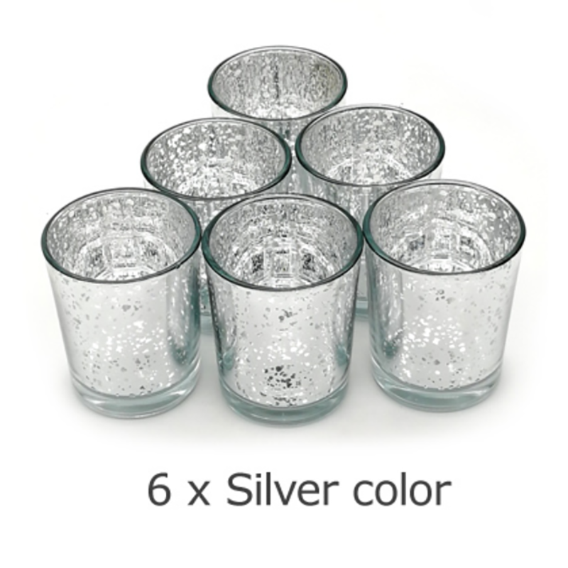 ERMAKOVA 6/12 Pcs Votive Candle Holder Mercury Glass Tealight Candle Holder for Wedding Parties Hotel Cafe Bar Home Decoration