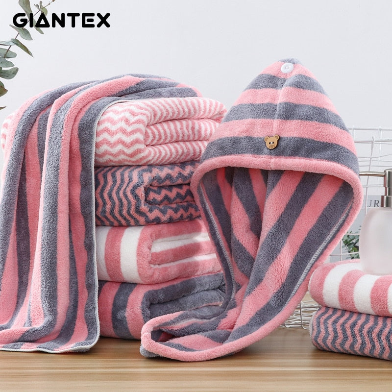 GIANTEX 3-teiliges Baumwollhandtuch-Set, Badezimmer, super saugfähig, Badetuch, Gesichtstücher für Erwachsene, serviette de bain toallas recznik