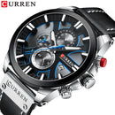 CURREN Fashion Chronograph Clock Men Leather Watch Casual Sport Watches for Men Quartz Wristwatch Relogio Masculino