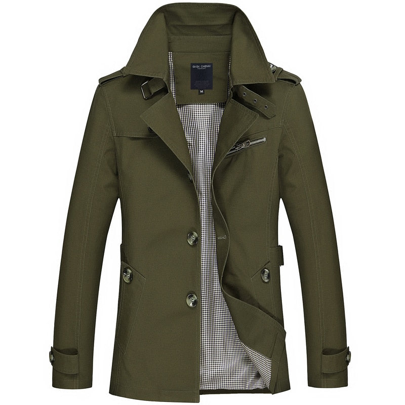 Chaqueta de negocios para hombre, moda de primavera, chaquetas cortavientos largas de algodón para hombre, abrigo informal para hombre, gabardina nueva de otoño 2022, prendas de vestir