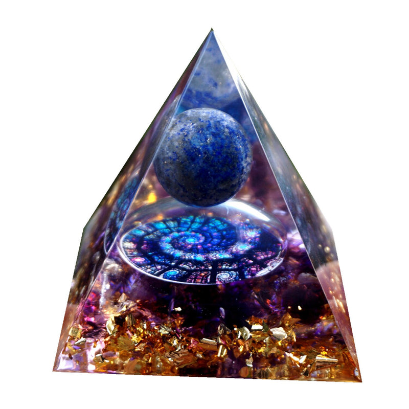 HANDMADE LAPIS LAZULI SPHERE AMETHYST ORGONE PYRAMID CRYSTAL HEALING REIKI ENERGY ORGONITE PYRAMIDE