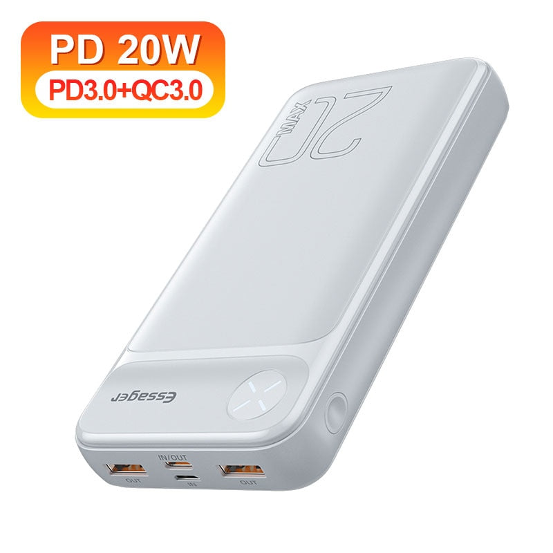 Essager Power Bank 20000mAh External Battery Pack 20000 mAh Powerbank PD 20W Fast Charging Portable Charger For iPhone Poverbank