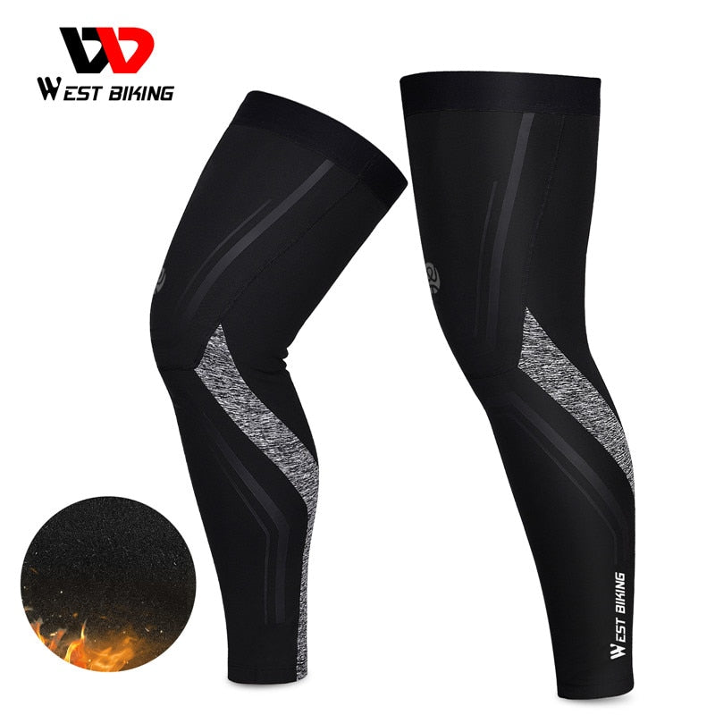 WEST BIKING Warm Windproof Cycling Leg Warmers Men Women MTB Bike Bicycle Sports Running Basketball Soccer Compression Leggings