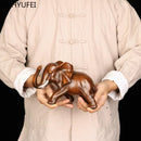 Estatua de resina de elefante elegante Feng Shui, estatuilla de riqueza de la suerte, adornos artesanales, regalo para decoración de escritorio de oficina en casa