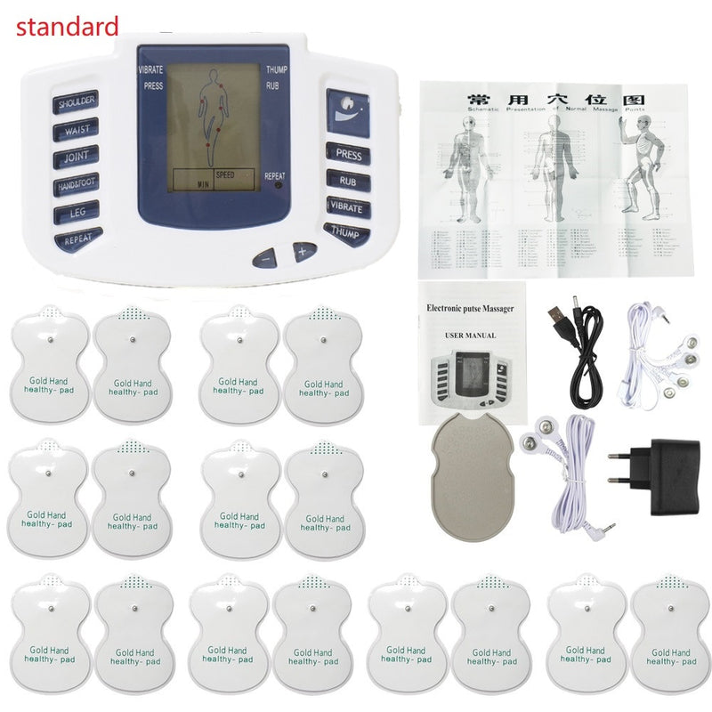 Estimulador muscular eléctrico Tens JR-309A, terapia muscular Digital, masaje corporal completo, relajación, 16 almohadillas, pulso Ems, acupuntura, cuidado de la salud