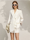 Amii Minimalism Blazers Spring Summer Office Lady Blazer Solid Patchwork Women Jacket Coat Causal Women&