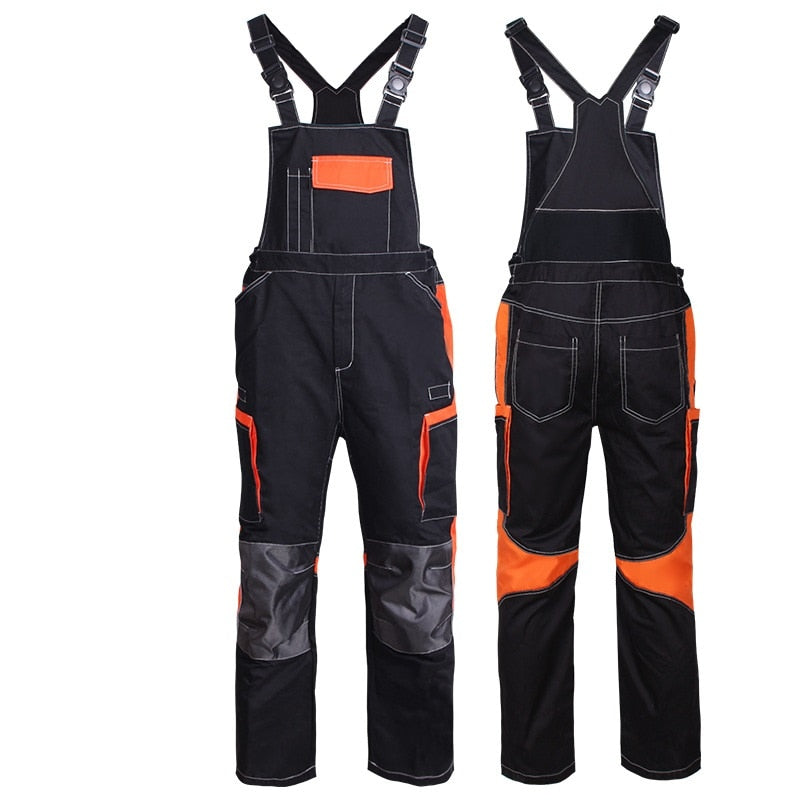 Bib Overalls Casual Work Clothing Large Size Sleeveless Bib Pants Protective Coveralls Strap Jumpsuits Fly Pockets UniformsS-5XL