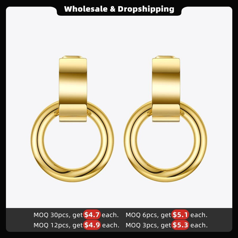 ENFASHION Curved C Circle Drop Earrings For Women Gold Color Stainless Steel Geometric Earings Fashion Jewelry 2020 Gifts E1183