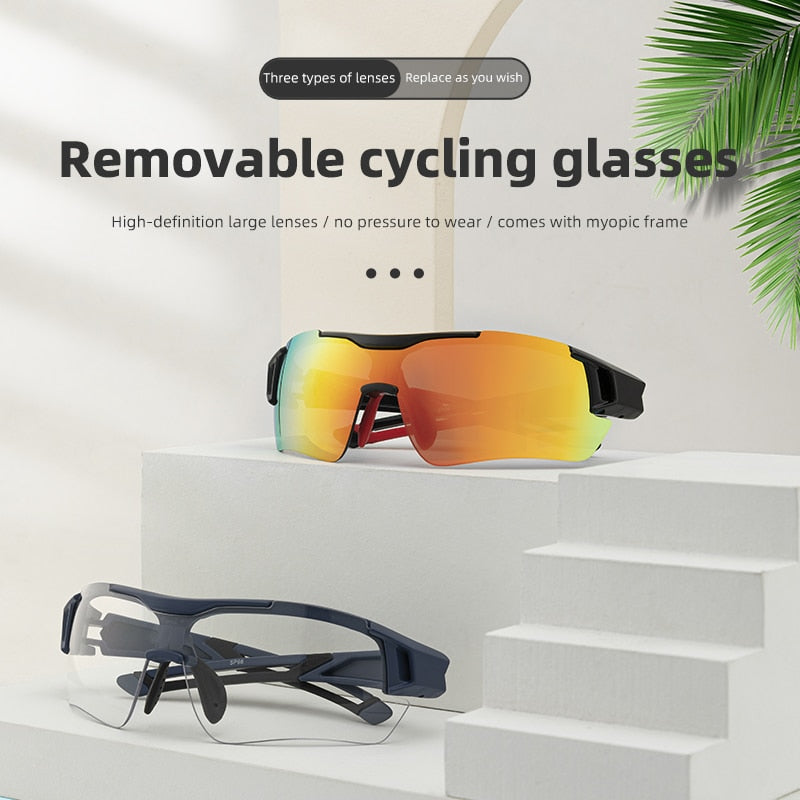 Gafas de ciclismo polarizadas ROCKBROS, gafas de sol deportivas para hombre, gafas de protección para montar en bicicleta de montaña o carretera, gafas de 5 lentes