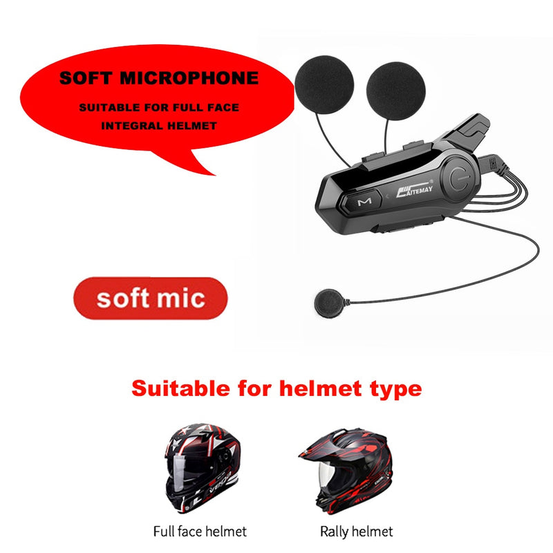 1/2 Uds E1 intercomunicador Bluetooth casco de motocicleta auriculares bluetooth para 2 conductores intercomunicador Moto interfono auriculares inalámbricos