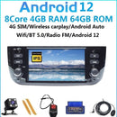 4G SIM Wireless Carplay Android 12.0 For Fiat Linea Punto EVO 2012-2015 Auto Radio Head Unit GPS Navigation Multimedia Player