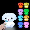 Rabbit LED Night Light Touch Sensor Remote Control 9 Colors Dimmable Timer Rechargeable Silicone Bunny Lamp for Kids Baby Gift