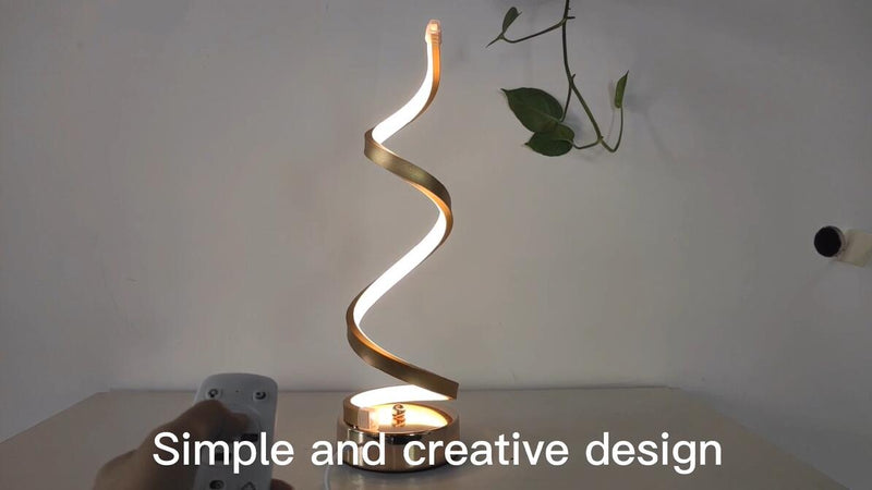 Modern LED Spiral Table Lamp Curved Desk Bedside Lamp Cool White Warm White Light For Living Room Bedroom Reading Light