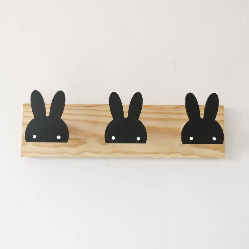 Kids Room Decorative Wooden Hooks White Bunny Dinosaur Natural Wood Hooks For Baby Boys Kids Nursery Room Storage Decoration