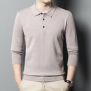 6% Wolle 2022 Hochwertige Designer Neue Modemarke Einfarbig Beiläufiges Japanisches Poloshirt Männer Langarmshirts Herrenbekleidung