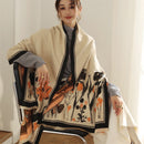 Warm Winter Scarf Cashmere Women Pashmina Design Print Shawls Wrap Female Thick Blanket Soft Bufanda Stoles 2022 Fashion