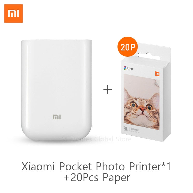 Global Version Xiaomi Mijia Photo Printer 300dpi Mi Portable Mini Pocket Picture Printer For Smartphone Works With Mi Homes App