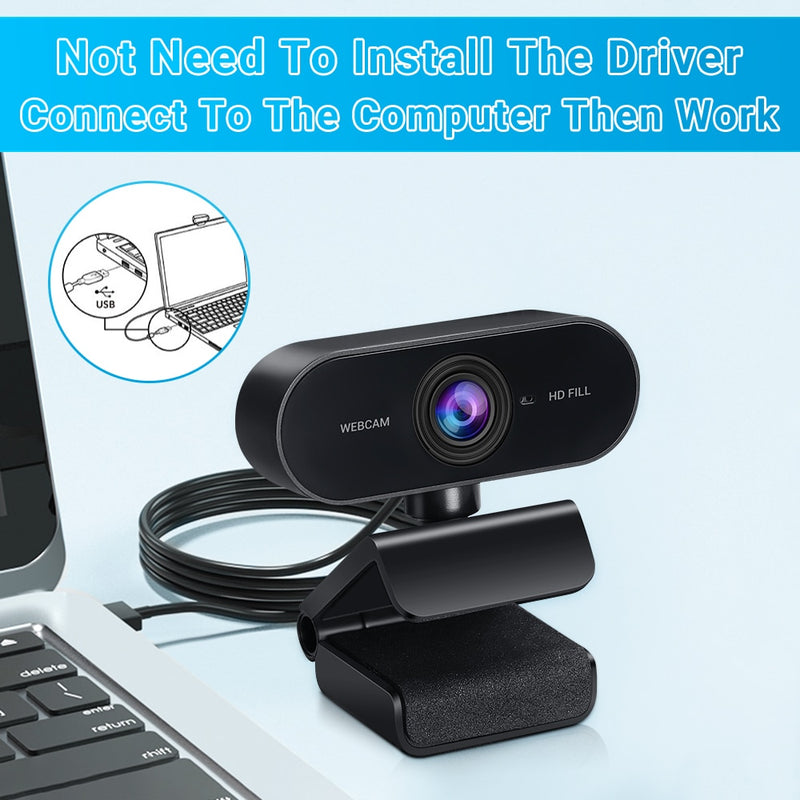 WSDCAM HD 1080P Cam Webcam Computer PC Web USB Camera with Microphone Rotate Camera for Video Calling Conference Work