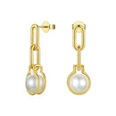 ENFASHION Link Chain Pearl Drop Earrings For Women Gold Color Geometric Dangle Earings Fashion Jewelry Dropshippping E191142