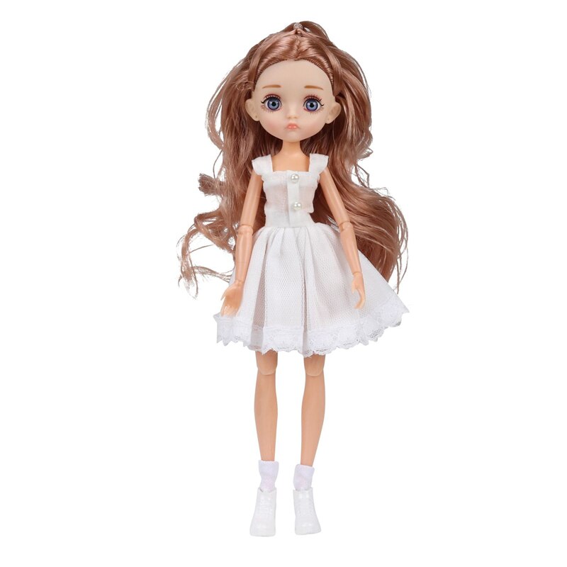 New Edition 11 Joint Moveable Body 26cm 1/6 Doll Purple Brown Eyes with Fashion Clothes Shoes Style Dress Up Baby Dolls DIY Toy