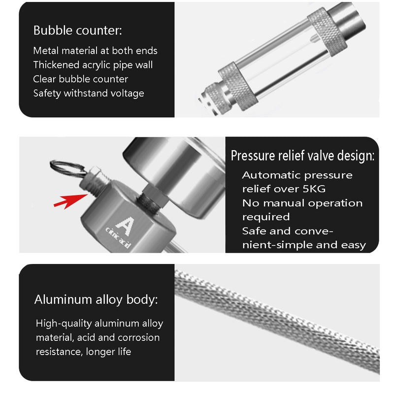 Kit de sistema generador de CO2 DIY para acuario ZRDR generador de CO2, difusor de contador de burbujas con válvula solenoide, para/crecimiento de plantas acuáticas