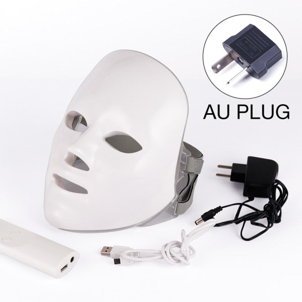 Máscara Led de 7 colores, máscara Facial LED eléctrica de fotones, rejuvenecimiento de la piel, terapia de fotones antiarrugas para acné, herramienta de belleza para salón de casa