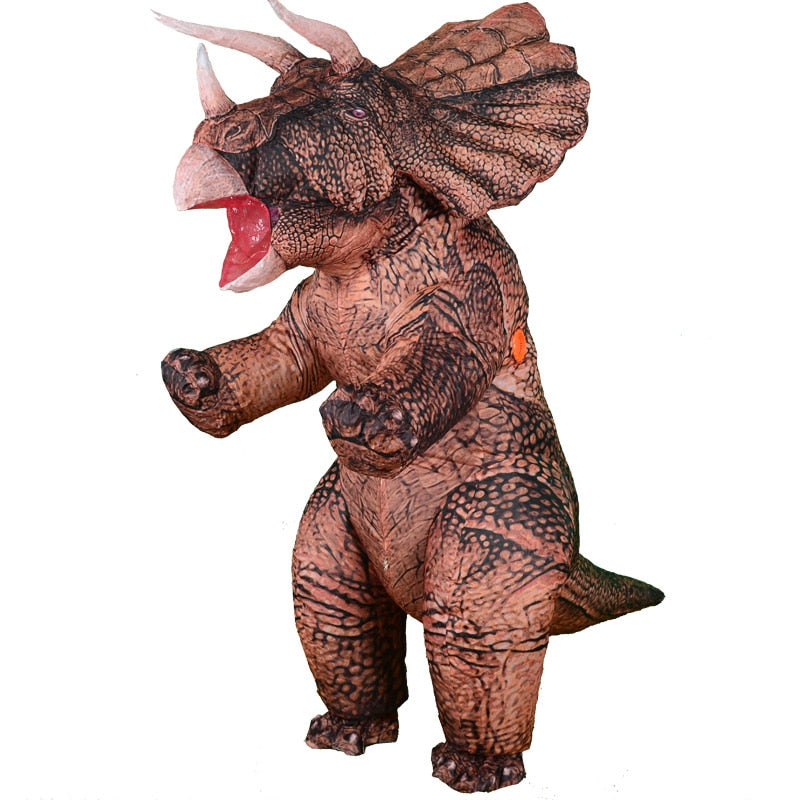 New Inflatable Dino T-Rex Spinosaurus Pterosaur Triceratops Adult Velociraptor Costume Mascot Cosplay Halloween Women Man Kid