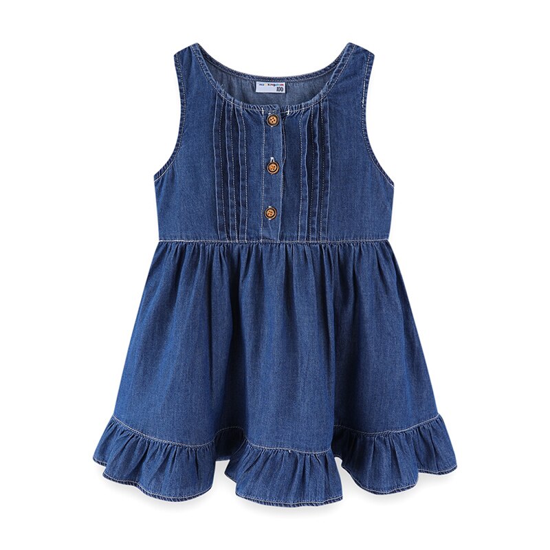 Mudkingdom Toddler Girls Denim Dress Cartoon Mouse Sleeveless Cute Vest Dress for Girl Dresses Puppy Jean Dress Kids Clothes