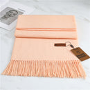2022 Winter Cashmere Scarf Women Thick Warm Pashmina Shawls Wraps Solid Color Tassel Lady Blanket Echarpe Bufanda Hijab