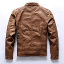 Men 2022 Winter Casual Motorcycle Fleece Leather Jacket Men Autumn Brand Biker PU Leather Jacket Coat Slim Overcoats Mens M-5XL