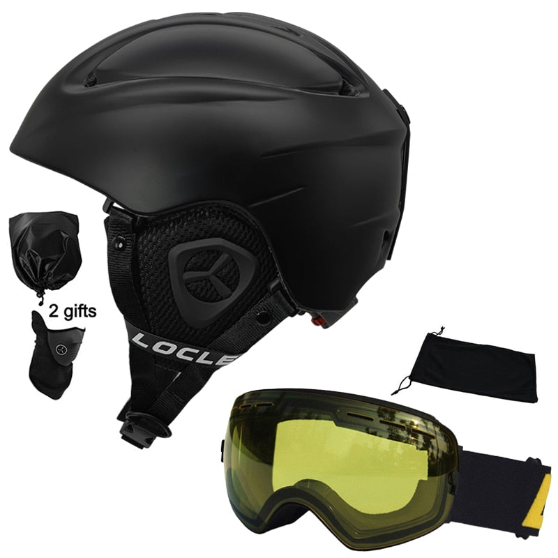 Casco de esquí LOCLE para hombres y mujeres, casco de esquí moldeado integralmente para niños, monopatín, esquí, Snowboard, motocicleta, casco para moto de nieve