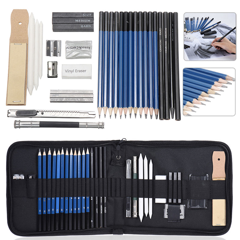 Drawing Painting Sketch Kit Set with Pencil Erasers Sharpener for Artist Beginner Student Stationery Sketching Supplies