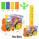 Kids Domino Train Car Set Sound Light Automatic Laying Domino Brick Colorful Dominoes Blocks Game Educational DIY Toy Gift