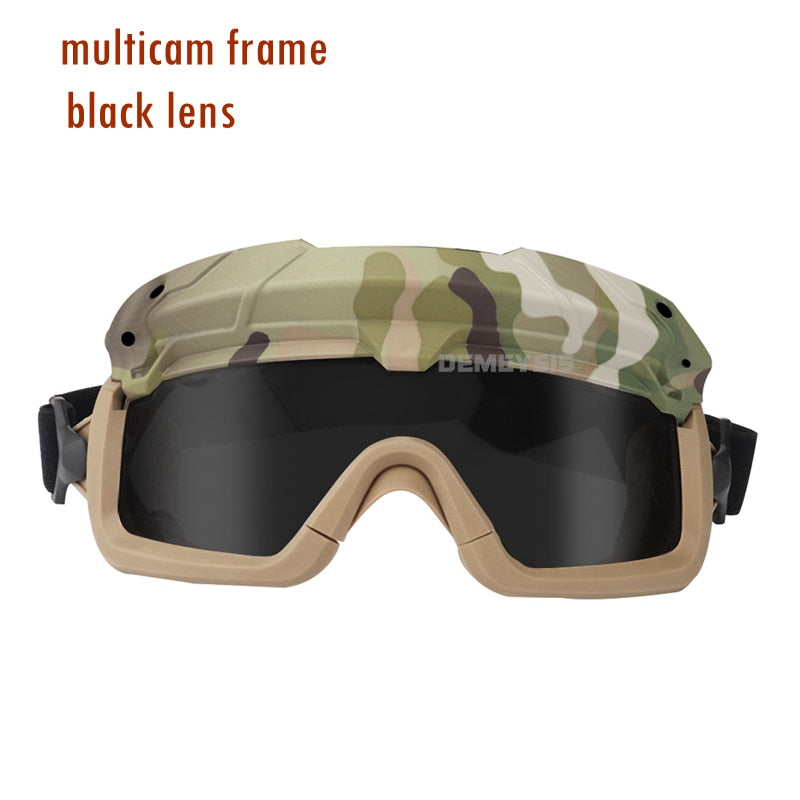 Tactical Airsoft Paintball Goggles Windproof Anti Fog CS Wargame Wanderschutzbrille Passt für Tactical Helm