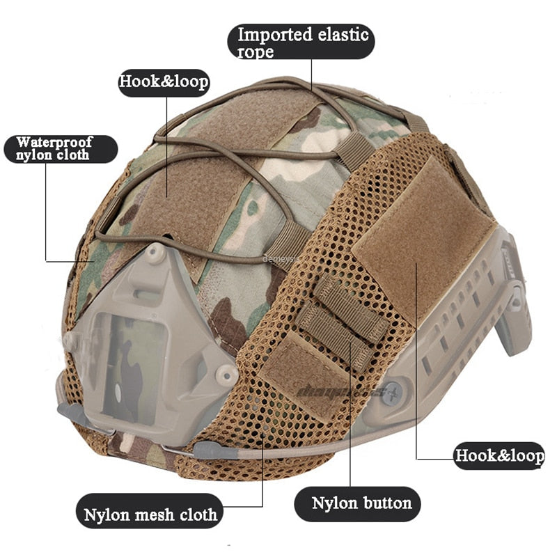 Cubierta de casco táctico para casco rápido MH PJ BJ Airsoft Paintball ejército casco cubierta accesorios militares