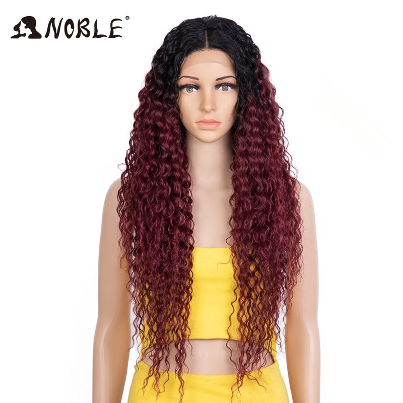 Noble Synthetic Lace Wig Long Wavy Hair 30 Inch Ombre Blonde Wigs For Black Women Blonde Wig Hair Synthetic Lace Wig