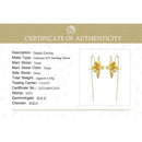 Lotus Fun Elegant Iris Flower Dangle Earrings Real 925 Sterling Silver 18K Gold Earrings for Women Gift Handmade Fine Jewelry