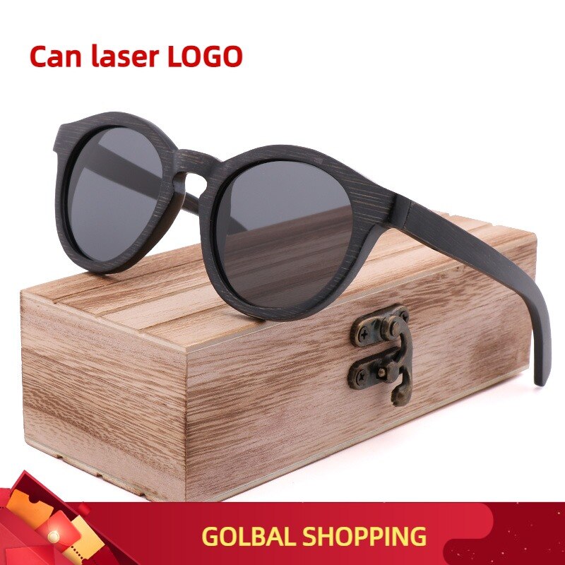 Brand Design Retro Men's Sunglasses Polarized UV400  Glasses Handmade Bamboo Wood Sunglasses Men and Women  Gafas De Sol