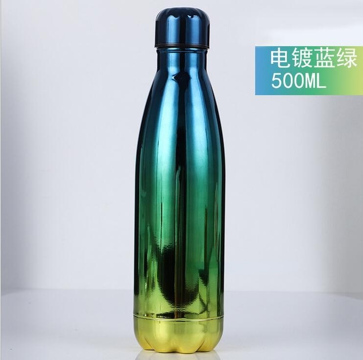 FSILE 500/1000ml Frasco de vacío aislado de doble pared Botella de agua de acero inoxidable Cola Agua Cerveza Termo para botella deportiva