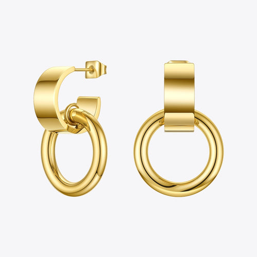 ENFASHION Geschwungene C-Kreis-Ohrringe für Damen, goldfarben, Edelstahl, geometrische Ohrringe, Modeschmuck 2020 Geschenke E1183