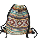 2022 Women Fabric Backpack Female Gypsy Bohemian Boho Chic Aztec Ibiza Tribal Ethnic Cottage Soft Brown Drawstring Rucksack Bags