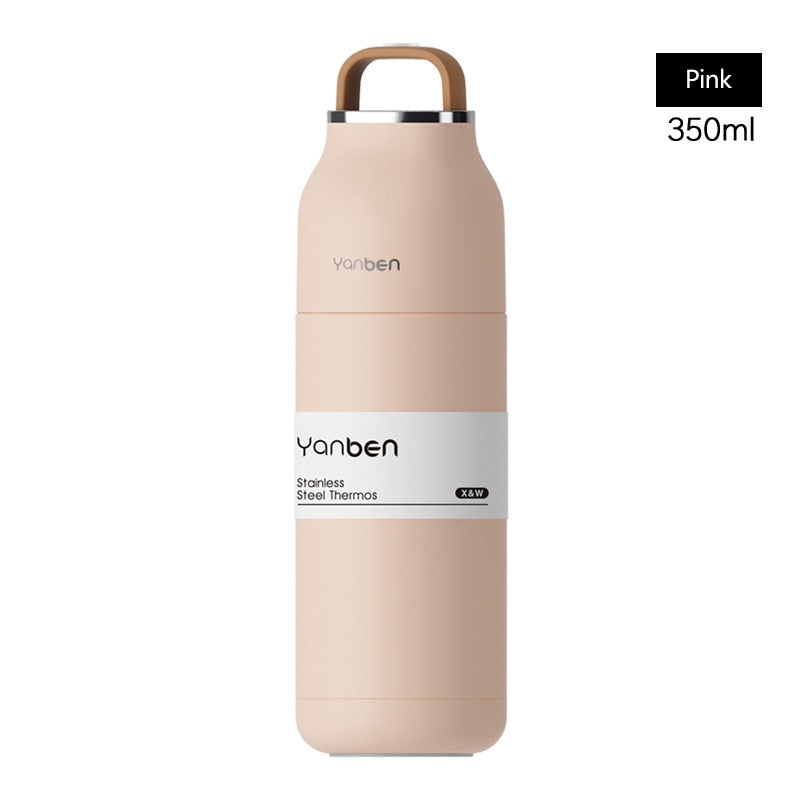 Travel Water Bottle 304 Stainless Steel Thermos Bottle Thermal Cup Vacuum Flask 350ml Coffee Insulated Cup Thermo Mug 6-12 Hours