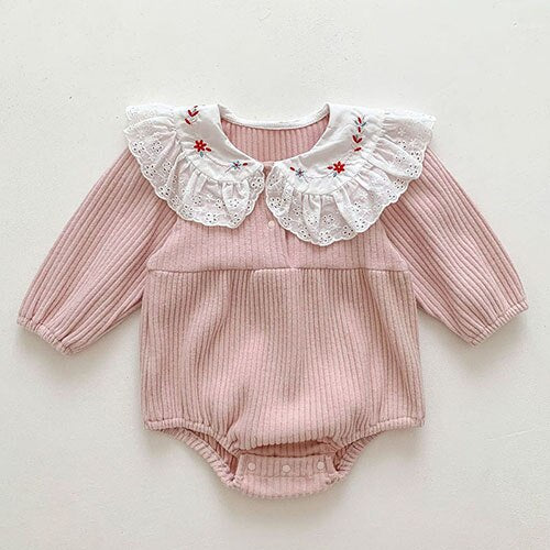 New Autumn Korean Style Baby Girls Cotton Princess Romper Long Sleeve Baby Girls Jumpsuits Newborn Girls Crawling Clothes