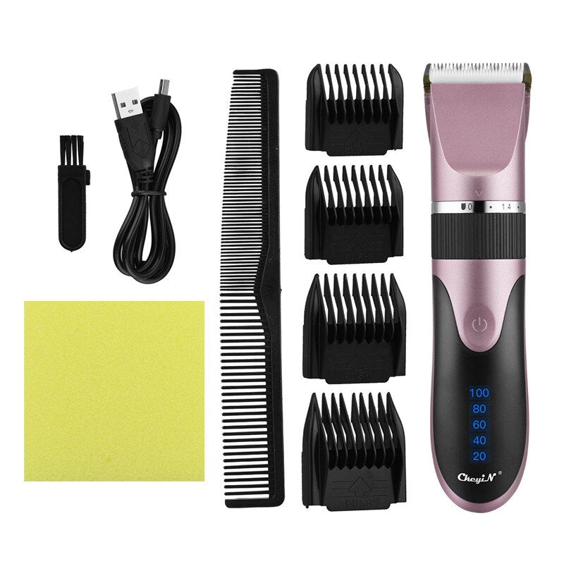 Cortadora de pelo profesional, cortadora de pelo recargable por Usb Digital para hombres, cortadora de pelo, cuchilla de cerámica, cortadora de pelo, máquina de peluquero