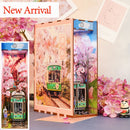 Cutebee DIY Book Nook Miniatures Shelf Insert Bookend Dollhouse Model Roombox Building Kit Wooden Bookshelf Toys Gifts 3D House