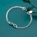 Trustdavis Genuine 925 Sterling Silver Sweet Minimalist Double Layer Infinity CZ Bracelet For Women Wedding Jewelry Gift DS2177